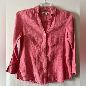 Women’s Foxcroft Long Sleeve Pink Button Down Top Size Medium